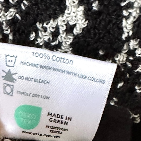 Loft by Loftex Bathroom Hand Towels 2 Pc Set Cotton Black -Pale Gray Sustainable - Picture 5 of 7